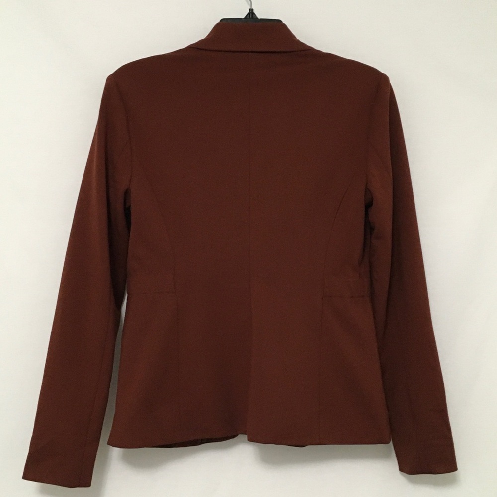 INC International Concepts Womens S Deep Sienna Brown Chain Trim Blazer Jacket - Picture 12 of 12
